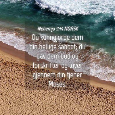Picture 04 - Nehemja 9:14 NORSK - Du kunngjorde dem din hellige sabbat; du gav dem - Bible Verse Picture