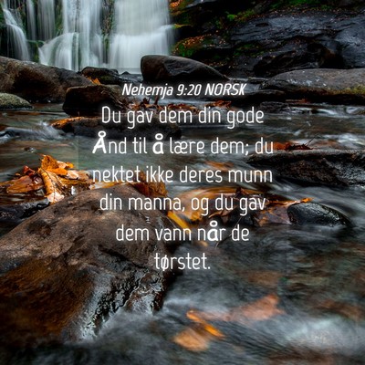 Picture 04 - Nehemja 9:20 NORSK - Du gav dem din gode Ånd til å lære dem; du - Bible Verse Picture