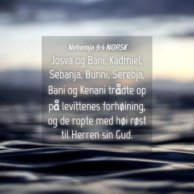 Picture 04 - Nehemja 9:4 NORSK - Josva og Bani, Kadmiel, Sebanja, Bunni, Serebja, - Bible Verse Picture