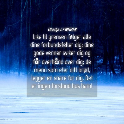 Picture 04 - Obadja 1:7 NORSK - Like til grensen følger alle dine forbundsfeller - Bible Verse Picture