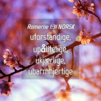 Picture 04 - Romerne 1:31 NORSK - uforstandige, upålitelige, ukjærlige, - Bible Verse Picture