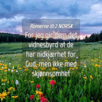 Picture 04 - Romerne 10:2 NORSK - For jeg gir dem det vidnesbyrd at de har - Bible Verse Picture