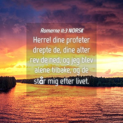 Picture 04 - Romerne 11:3 NORSK - Herre! dine profeter drepte de, dine alter rev de - Bible Verse Picture