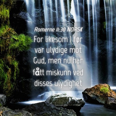 Picture 04 - Romerne 11:30 NORSK - For likesom I før var ulydige mot Gud, men nu - Bible Verse Picture