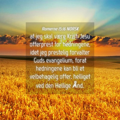 Picture 04 - Romerne 15:16 NORSK - at jeg skal være Kristi Jesu offerprest for - Bible Verse Picture