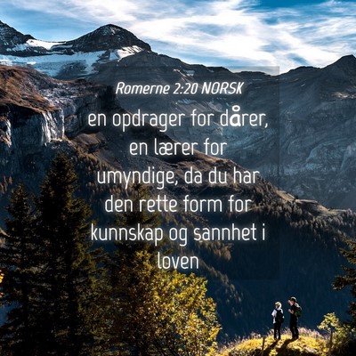 Picture 04 - Romerne 2:20 NORSK - en opdrager for dårer, en lærer for umyndige, - Bible Verse Picture