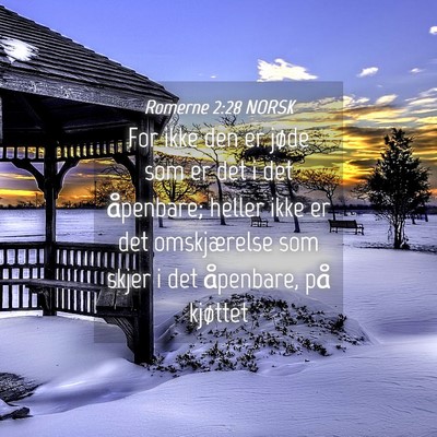 Picture 04 - Romerne 2:28 NORSK - For ikke den er jøde som er det i det åpenbare; - Bible Verse Picture