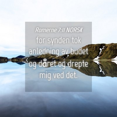 Picture 04 - Romerne 7:11 NORSK - for synden tok anledning av budet og dåret og - Bible Verse Picture