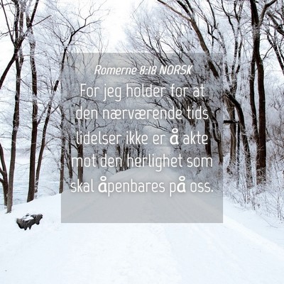 Picture 04 - Romerne 8:18 NORSK - For jeg holder for at den nærværende tids - Bible Verse Picture