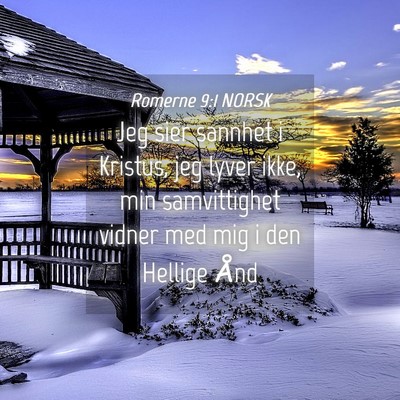 Picture 04 - Romerne 9:1 NORSK - Jeg sier sannhet i Kristus, jeg lyver ikke, min - Bible Verse Picture