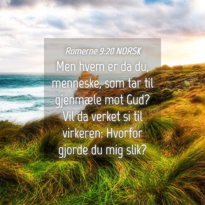 Picture 04 - Romerne 9:20 NORSK - Men hvem er da du, menneske, som tar til - Bible Verse Picture