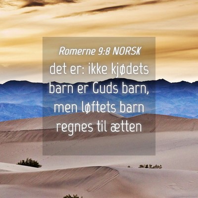 Picture 04 - Romerne 9:8 NORSK - det er: ikke kjødets barn er Guds barn, men - Bible Verse Picture