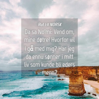 Picture 04 - Rut 1:11 NORSK - Da sa No'mi: Vend om, mine døtre! Hvorfor vil I - Bible Verse Picture