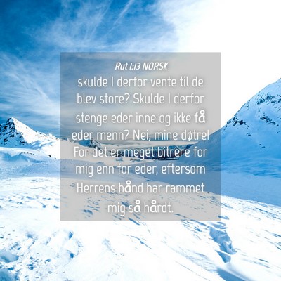 Picture 04 - Rut 1:13 NORSK - skulde I derfor vente til de blev store? Skulde I - Bible Verse Picture