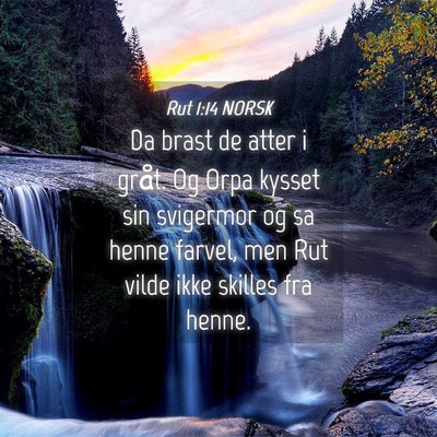Picture 04 - Rut 1:14 NORSK - Da brast de atter i gråt. Og Orpa kysset sin - Bible Verse Picture