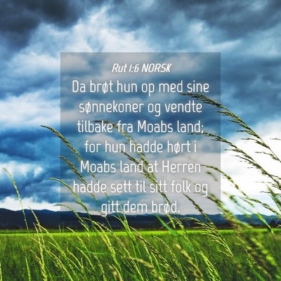 Picture 04 - Rut 1:6 NORSK - Da brøt hun op med sine sønnekoner og vendte - Bible Verse Picture