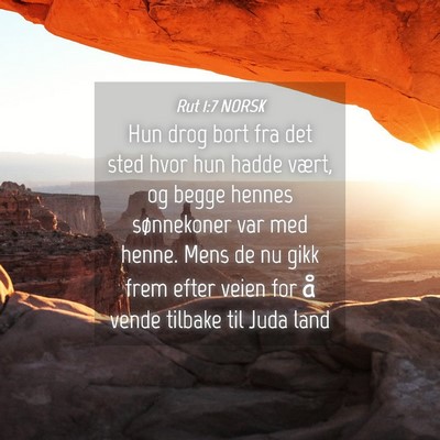 Picture 04 - Rut 1:7 NORSK - Hun drog bort fra det sted hvor hun hadde vært, - Bible Verse Picture