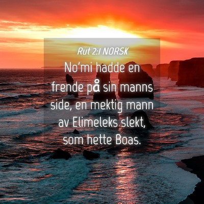 Picture 04 - Rut 2:1 NORSK - No'mi hadde en frende på sin manns side, en - Bible Verse Picture