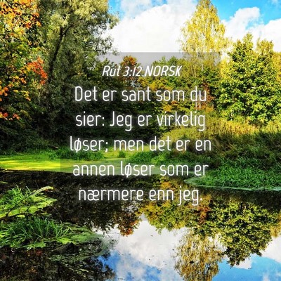 Picture 04 - Rut 3:12 NORSK - Det er sant som du sier: Jeg er virkelig løser; - Bible Verse Picture