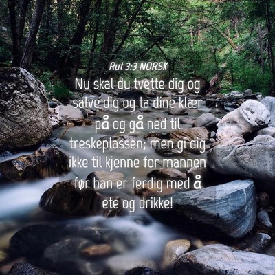 Picture 04 - Rut 3:3 NORSK - Nu skal du tvette dig og salve dig og ta dine - Bible Verse Picture