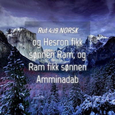 Picture 04 - Rut 4:19 NORSK - og Hesron fikk sønnen Ram, og Ram fikk sønnen - Bible Verse Picture