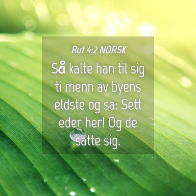 Picture 04 - Rut 4:2 NORSK - Så kalte han til sig ti menn av byens eldste og - Bible Verse Picture