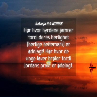 Picture 04 - Sakarja 11:3 NORSK - Hør hvor hyrdene jamrer fordi deres herlighet - Bible Verse Picture