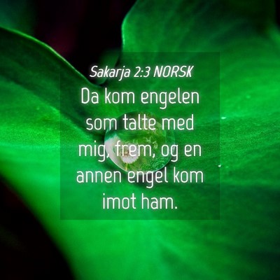 Picture 04 - Sakarja 2:3 NORSK - Da kom engelen som talte med mig, frem, og en - Bible Verse Picture