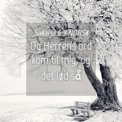 Picture 04 - Sakarja 6:9 NORSK - Og Herrens ord kom til mig, og det lød - Bible Verse Picture