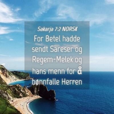 Picture 04 - Sakarja 7:2 NORSK - For Betel hadde sendt Sareser og Regem-Melek og - Bible Verse Picture