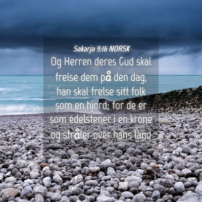 Picture 04 - Sakarja 9:16 NORSK - Og Herren deres Gud skal frelse dem på den dag, - Bible Verse Picture