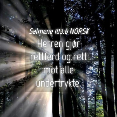 Picture 04 - Salmene 103:6 NORSK - Herren gjør rettferd og rett mot alle - Bible Verse Picture
