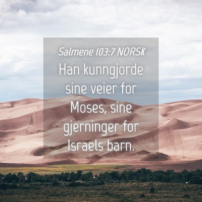 Picture 04 - Salmene 103:7 NORSK - Han kunngjorde sine veier for Moses, sine - Bible Verse Picture