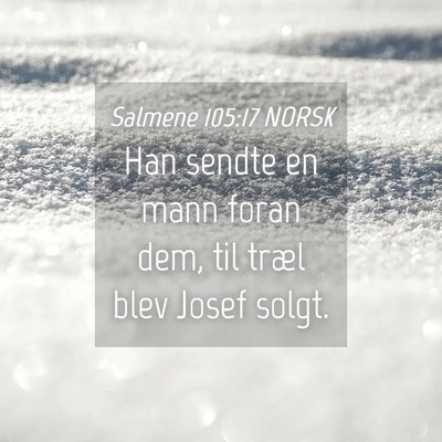 Picture 04 - Salmene 105:17 NORSK - Han sendte en mann foran dem, til træl blev - Bible Verse Picture