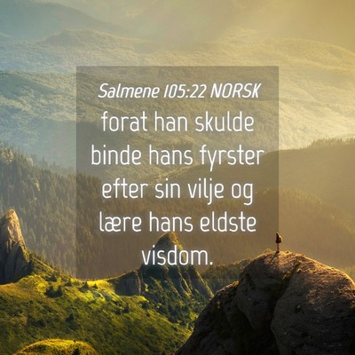 Picture 04 - Salmene 105:22 NORSK - forat han skulde binde hans fyrster efter sin - Bible Verse Picture
