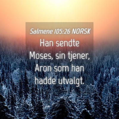 Picture 04 - Salmene 105:26 NORSK - Han sendte Moses, sin tjener, Aron som han hadde - Bible Verse Picture