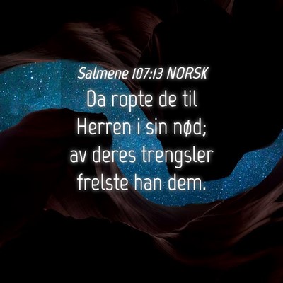 Picture 04 - Salmene 107:13 NORSK - Da ropte de til Herren i sin nød; av deres - Bible Verse Picture