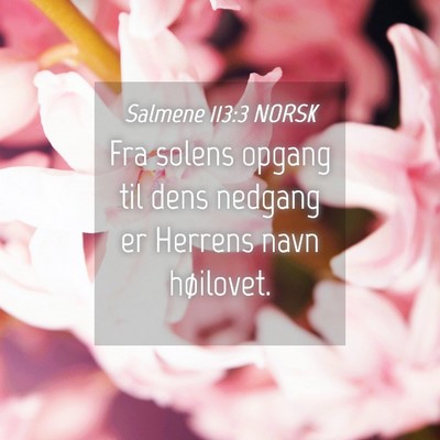 Picture 04 - Salmene 113:3 NORSK - Fra solens opgang til dens nedgang er Herrens - Bible Verse Picture