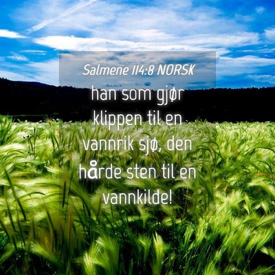Picture 04 - Salmene 114:8 NORSK - han som gjør klippen til en vannrik sjø, den - Bible Verse Picture