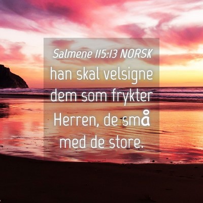 Picture 04 - Salmene 115:13 NORSK - han skal velsigne dem som frykter Herren, de små - Bible Verse Picture