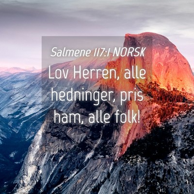 Picture 04 - Salmene 117:1 NORSK - Lov Herren, alle hedninger, pris ham, alle - Bible Verse Picture