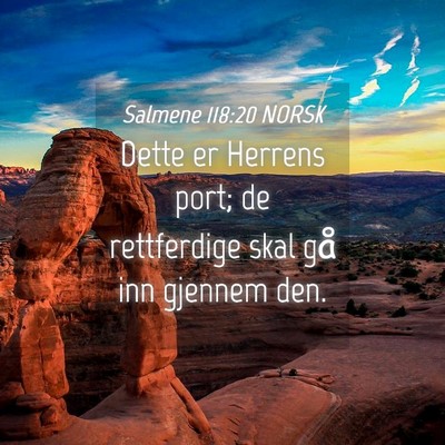 Picture 04 - Salmene 118:20 NORSK - Dette er Herrens port; de rettferdige skal gå - Bible Verse Picture