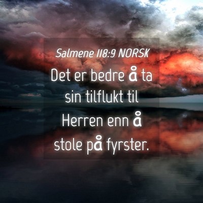 Picture 04 - Salmene 118:9 NORSK - Det er bedre å ta sin tilflukt til Herren enn å - Bible Verse Picture