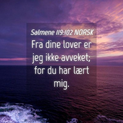 Picture 04 - Salmene 119:102 NORSK - Fra dine lover er jeg ikke avveket; for du har - Bible Verse Picture