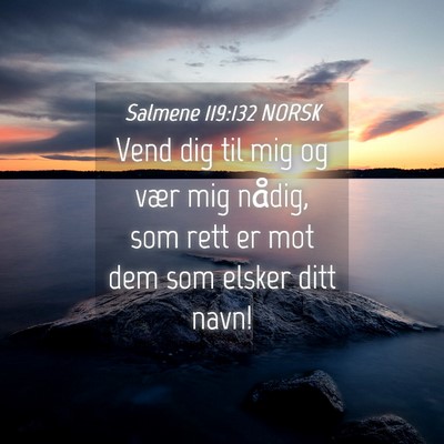 Picture 04 - Salmene 119:132 NORSK - Vend dig til mig og vær mig nådig, som rett er - Bible Verse Picture