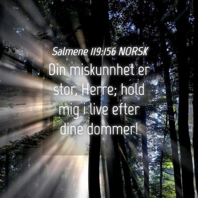 Picture 04 - Salmene 119:156 NORSK - Din miskunnhet er stor, Herre; hold mig i live - Bible Verse Picture