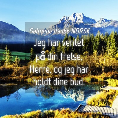 Picture 04 - Salmene 119:166 NORSK - Jeg har ventet på din frelse, Herre, og jeg har - Bible Verse Picture