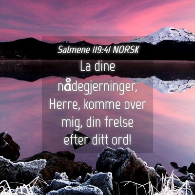 Picture 04 - Salmene 119:41 NORSK - La dine nådegjerninger, Herre, komme over mig, - Bible Verse Picture