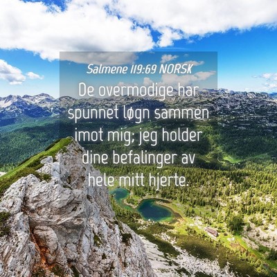 Picture 04 - Salmene 119:69 NORSK - De overmodige har spunnet løgn sammen imot mig; - Bible Verse Picture