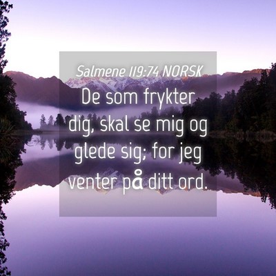 Picture 04 - Salmene 119:74 NORSK - De som frykter dig, skal se mig og glede sig; for - Bible Verse Picture